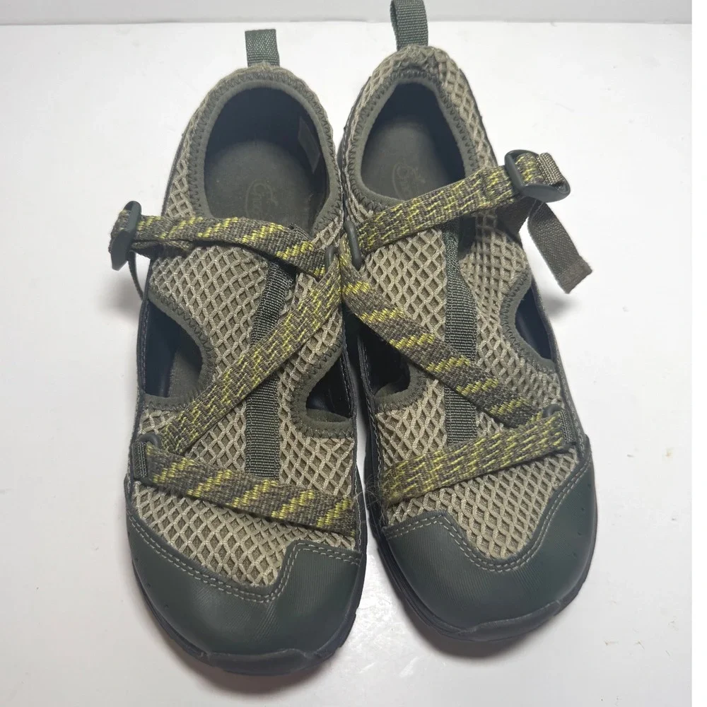 Chaco Outcross Kids Junior Water Shoes Olive Green Mesh Hiking Sandals Size 5